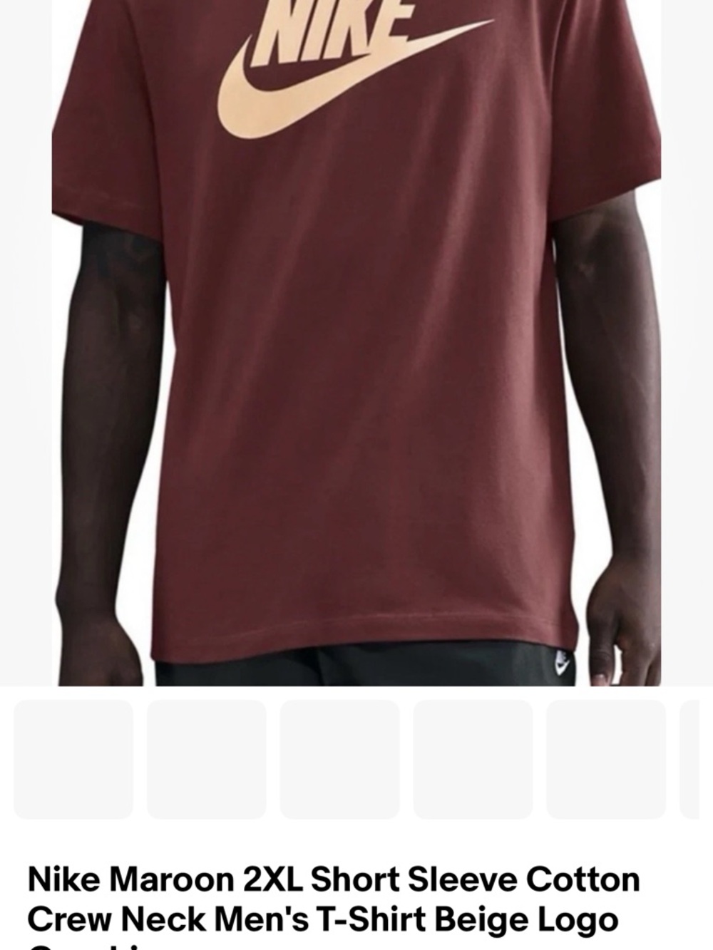 Nike Maroon Short Sleeve T-Shirt with Beige Logo
